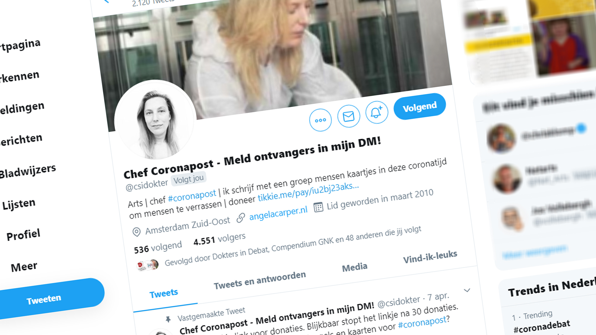 Angela Carper op Twitter: 'Chef Coronapost'