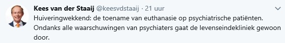 tweet Staaij euthanasie