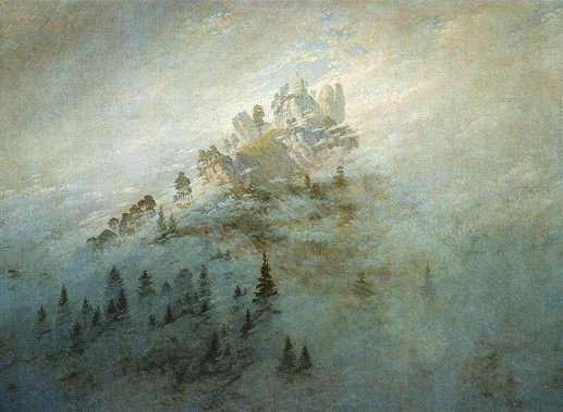 Ochtendnevel in de bergen (1808) - Caspar David Friedrich, Thüringer Landesmuseum Heidecksburg