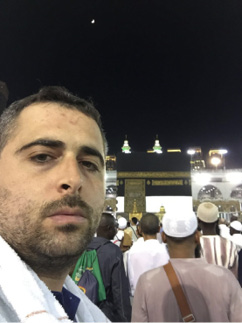 Een selfie van Ousama Abo El Ezz tijdens de hadj in Mekka.