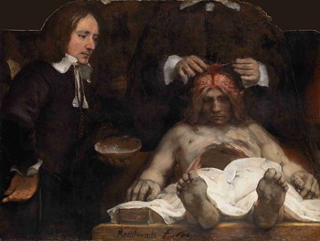 Rembrand van Rijn (1606-1669). De anatomische les van Dr. Jan Dreijman (fragment), 1656. Olieverf op doek, 113 x 135 cm, Amsterdam Museum