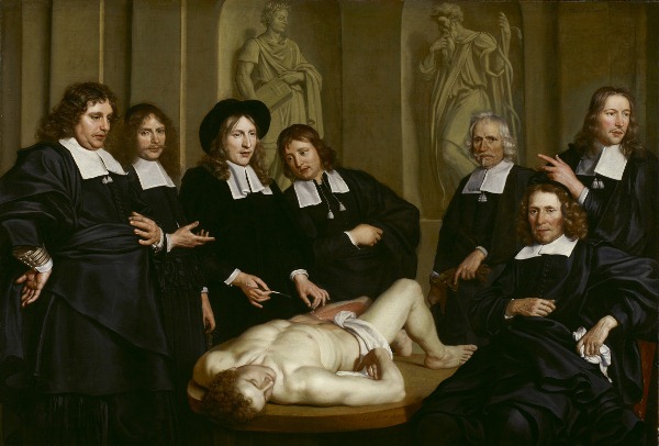 Adriaen Backer (1635/'36-1684). De anatomische les van Dr. Frederik Ruysch, 1670. Olieverf op doek, 168 x 244 cm, Amsterdam Museum 