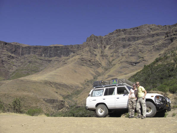 De terugreis van Remko Kuipers en zijn vriendin voert onder andere door Ethiopië. beeld: auteur